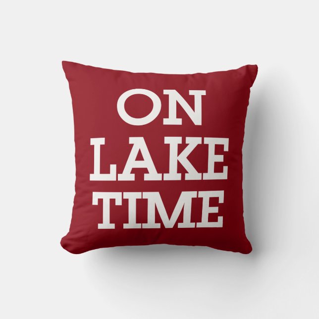 On Lake Time Throw Pillow (Front)