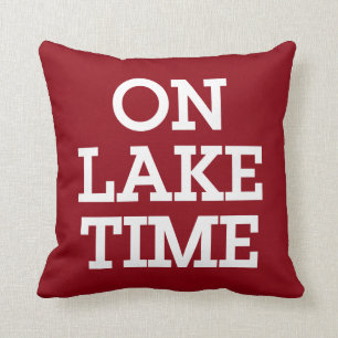 On Lake Time Throw Pillow