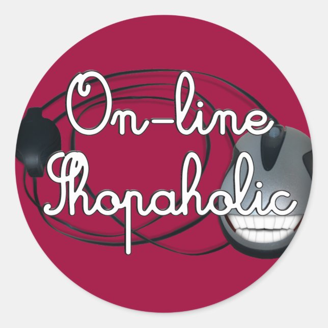 On-Line  Shopaholic Classic Round Sticker (Front)