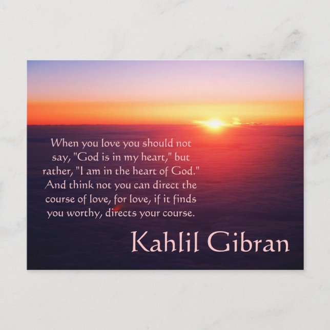 On Love - The Prophet by Kahlil Gibran Postcard (Front)