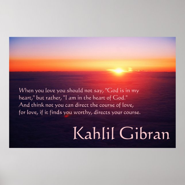 On Love - The Prophet by Kahlil Gibran Poster (Front)