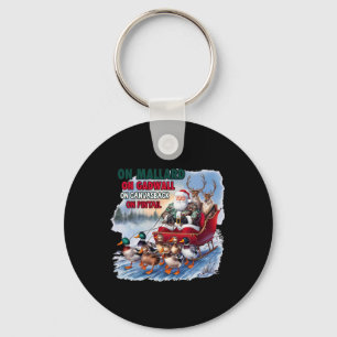 On Mallard On Gadwall Christmas Funny Duck Hunting Keychain