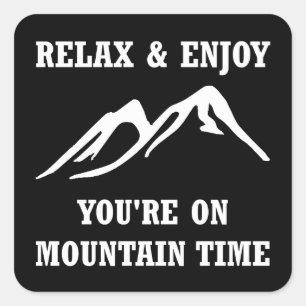 On Mountain Time Square Sticker