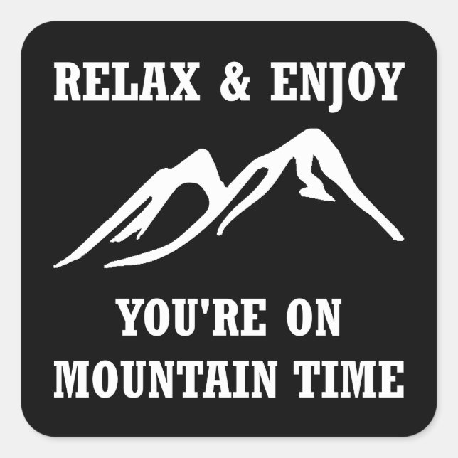On Mountain Time Square Sticker (Front)