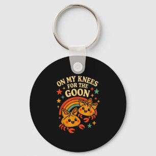 On My Knees For The Goon Crab Rangoon Meme Dumb Go Keychain