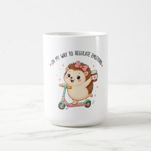 On My Way To Regulate Emotions Funny Hedgehog Coffee Mug