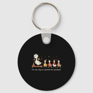 On My Way To Spread The Gospel Funny Goose Christi Keychain
