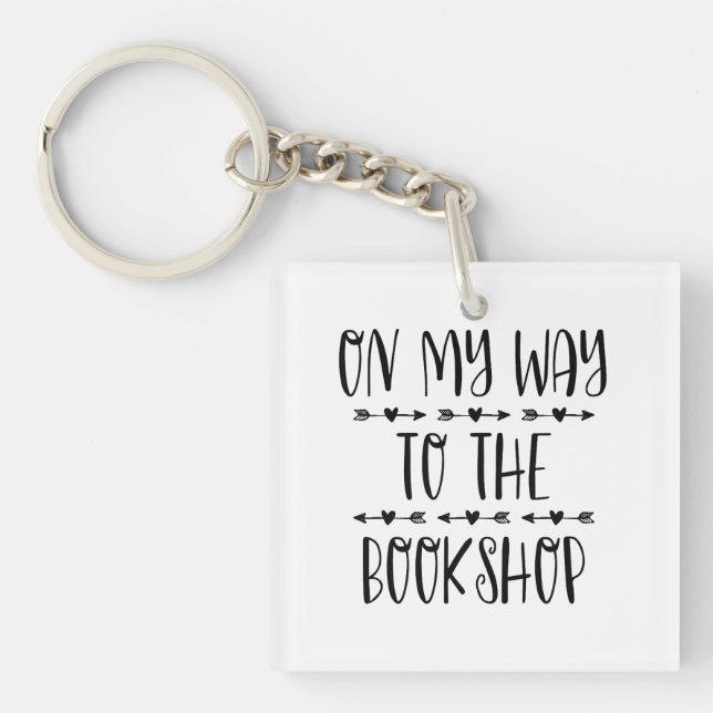 On My Way To The Bookshop Keychain (Front)