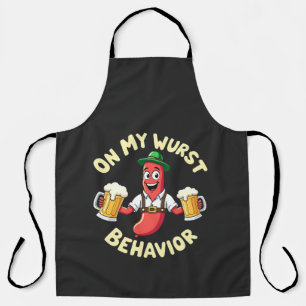 On My Wurst Behaviour Funny Oktoberfest Festival Apron
