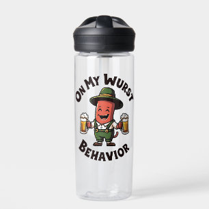 On My Wurst Behaviour Oktoberfest Funny Water Bottle
