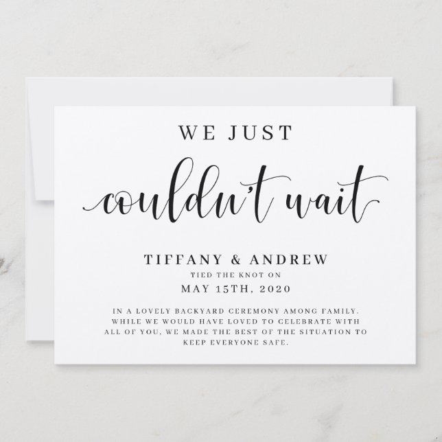 On ne pouvait pas attendre le Mariage Faire-part P (Devant)