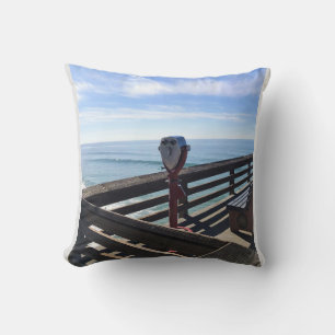 On Newport Pier, Newport Beach, California Throw Pillow