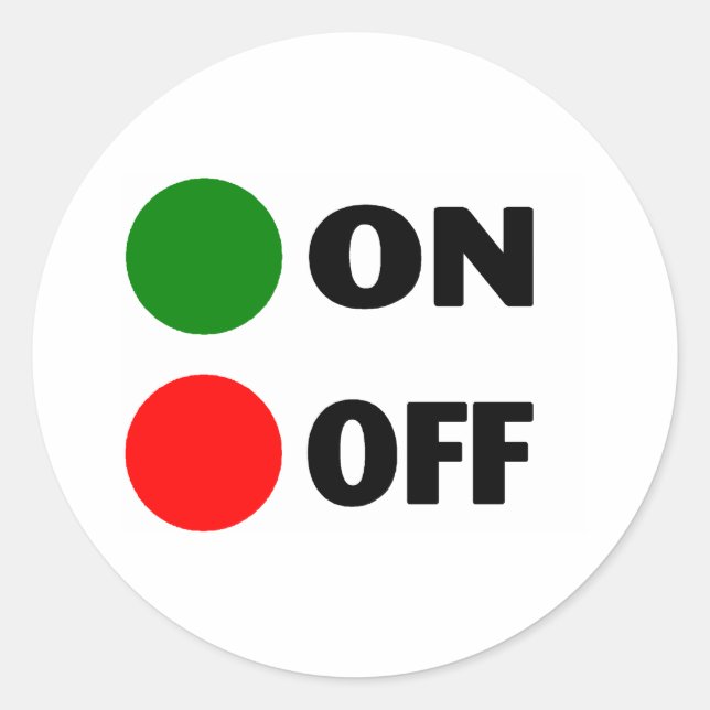 On Off Classic Round Sticker (Front)