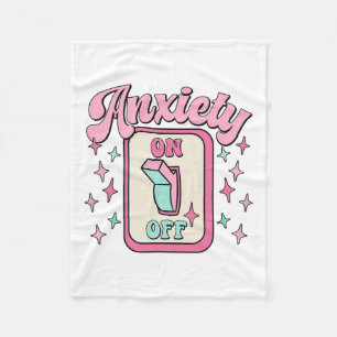 On Off Switch Fun Mental Health Awareness Retro Fleece Blanket