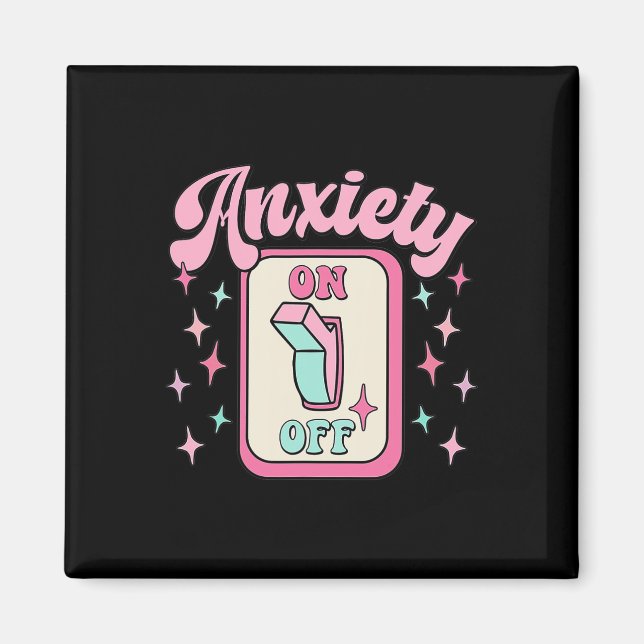 On Off Switch Fun Mental Health Awareness Retro  Magnet (Front)