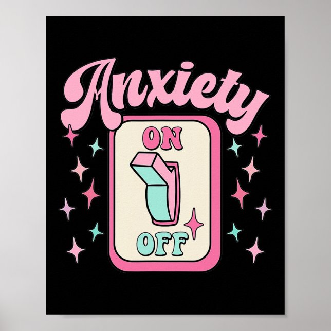 On Off Switch Fun Mental Health Awareness Retro  Poster (Front)