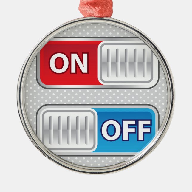 On Off Switch Web style Metal Ornament (Front)