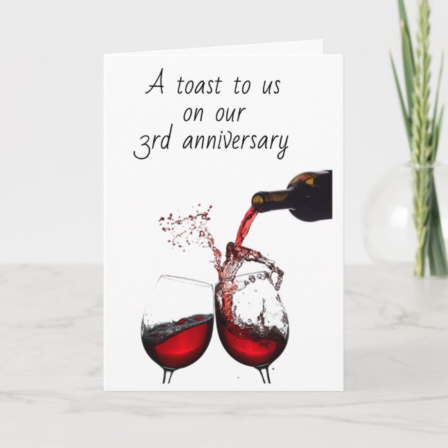 ON **OUR 3rd ANNIVERSARY** TOASTING US Card (Front)