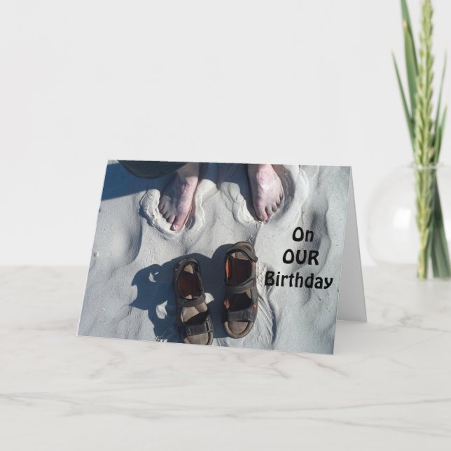 "ON OUR" BIRTHDAY=RELAX AND "ENJOY!" BEACH STYLE CARD (Front)