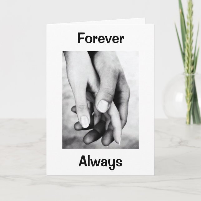 ON OUR WEDDING DAY-HOLD MY HAND FOREVER ALWAYS CARD (Front)