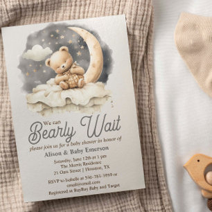 "On peut à peine attendre" Invitation Baby shower 