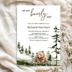 On peut attendre avec baby shower invitation