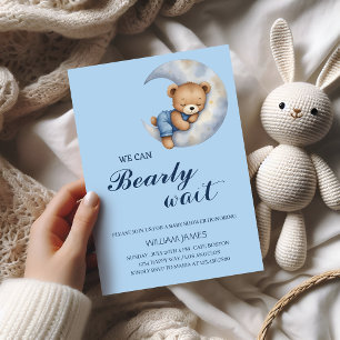 On peut attendre - Baby Boy Shower Invitation
