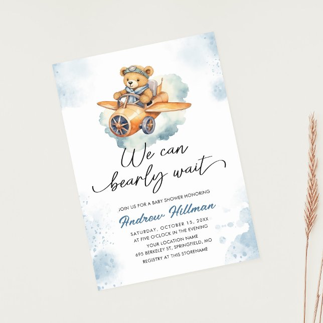 On peut attendre Baby shower Boy Invitation (Créateur téléchargé)