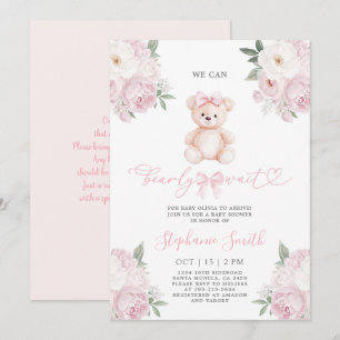 On peut attendre Baby shower Fille Invitation