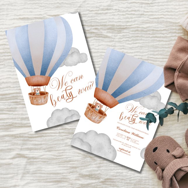 on peut attendre Boy petit baby shower Invitation (Créateur téléchargé)