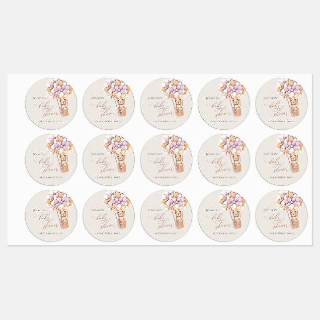 On Peut Attendre ! Étiquette baby shower (Feuille)