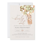 On Peut Attendre ! Invitation au Baby shower vert