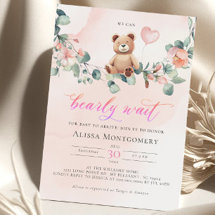 On Peut Attendre ! Invitation Baby shower fille