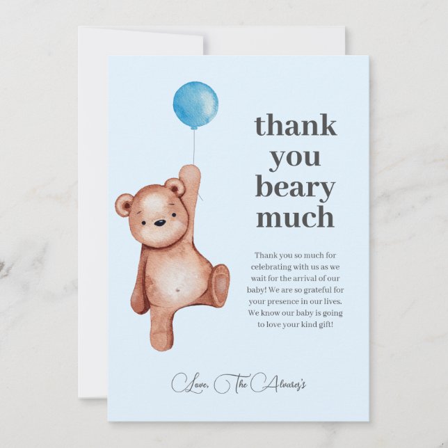 On peut attendre le Carte de remerciements de Baby (Devant)