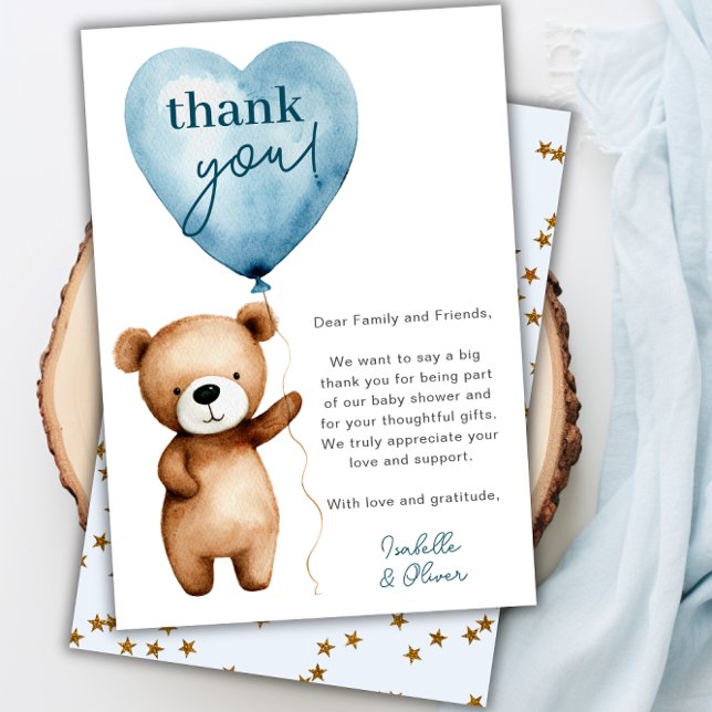 On peut attendre le Carte de remerciements de Baby (We Can Bearly Wait Boy Baby Shower Thank You Card)