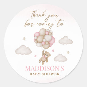 On Peut Attendre Un Sticker Rond Baby shower