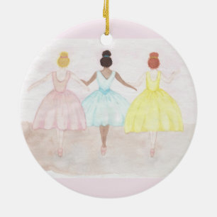 On Point Ballet Dancers Ceramic Ornament