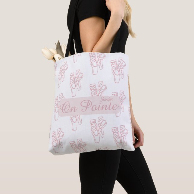 On Pointe Ballet Shoes Tote Bag (Close Up)