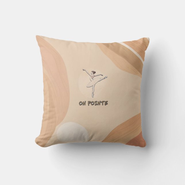 On Pointe Throw Pillow (Front)