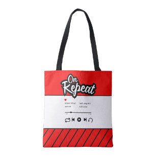 On Repeat Favourite Song shopping Book Tote Bag