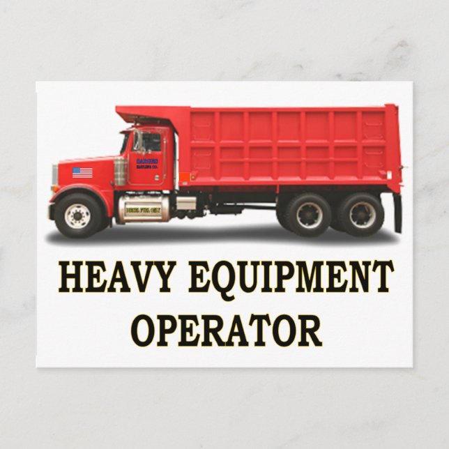ON ROAD DUMP TRUCK POSTCARD (Front)