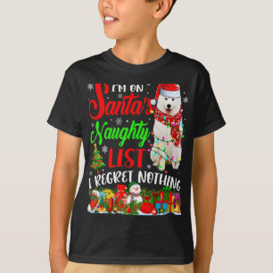 On Santas Naughty List Xmas American Eskimo T-Shirt