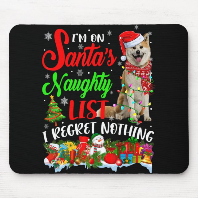 On Santas Naughty List Xmas Shiba Inu  Mouse Pad (Front)