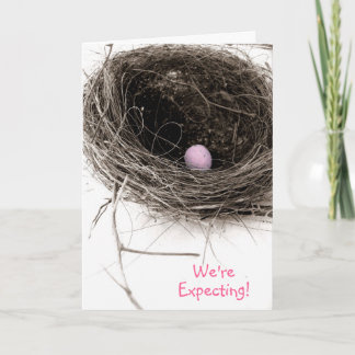 On s'attend ! Carte Faire-part fille bébé