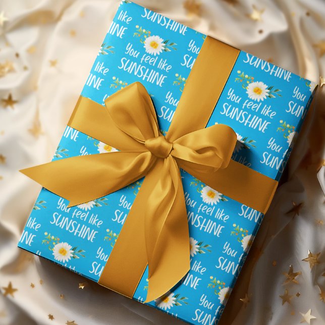 On Se Sent Comme Des Feuilles De Papier Enveloppan (Let someone special know that they feel like sunshine with these daisy wrapping paper sheets! )