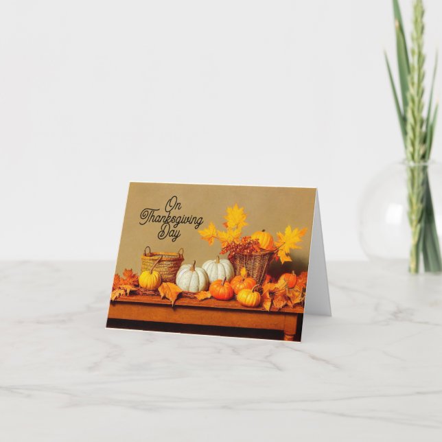 On Thanksgiving Day Holiday Card (Front)