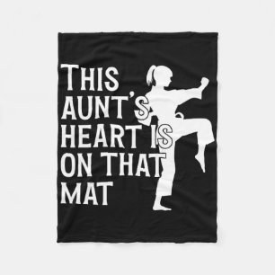 On That Mat Karate Aunt Proud Karate Auntie  Fleece Blanket