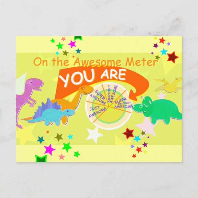On the Awesome Metre You Are Amazingly Awesome Postcard (Front)