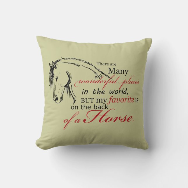 On the Back of a Horse Throw Pillow (Front)