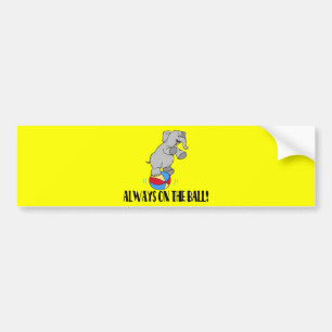 On The Ball Elephant Bumper Sticker